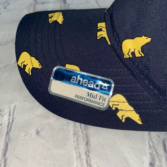 Ahead Cap Hat Unisex Adjustable Strap Navy Yellow “The LongBay Club” - Picture 6 of 9